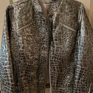 Chico’s Crinkle Croc Jacket Size 2 - Medium NWT